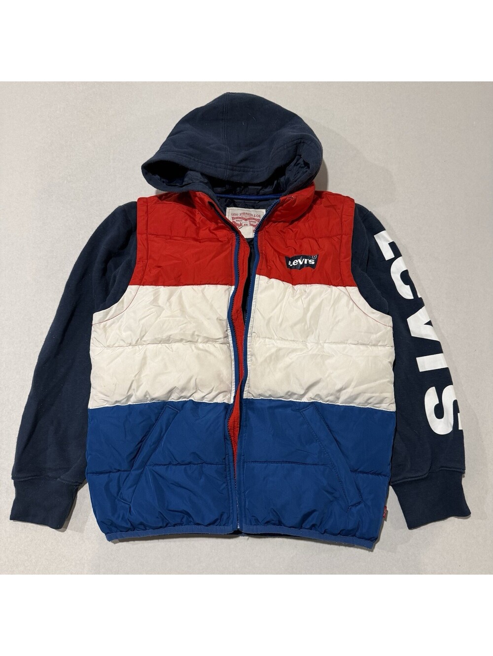 Levi's Puffer Jacket Hooded Coat Youth Size Medium Winter Boys